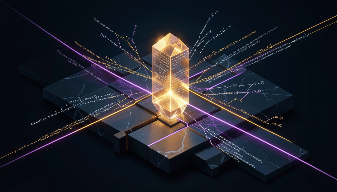 Ilustración conceptual de prismas de datos y arquitectura de modelos de lenguaje